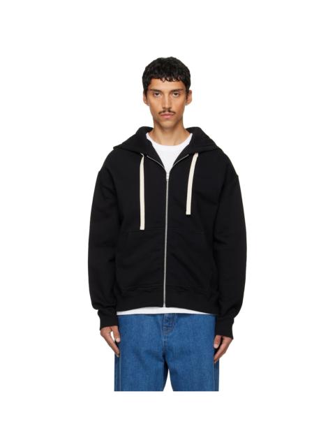 Jil Sander Black Zip Hoodie