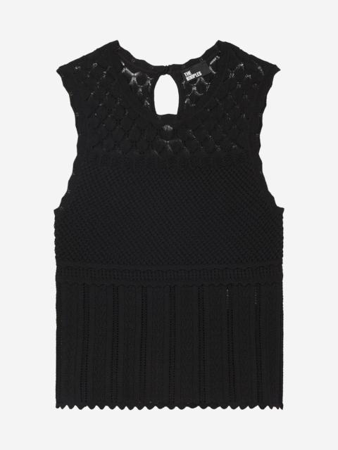 The Kooples BLACK OPENWORK TOP