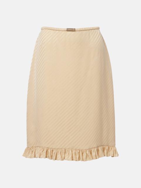 GUCCI Interlocking G silk jacquard midi skirt
