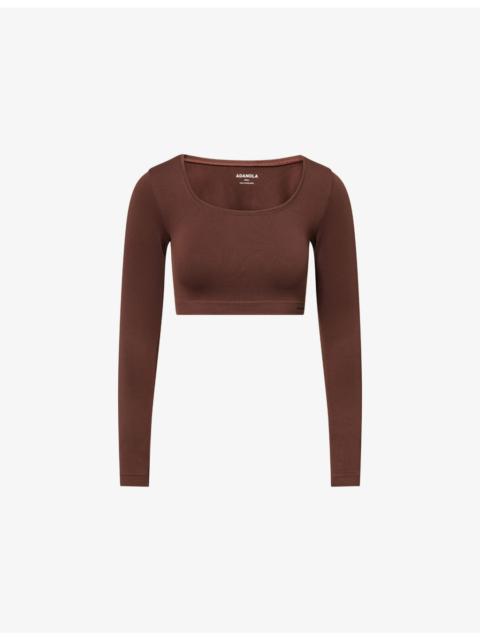 ADANOLA Classic Seamless Open-Back Gym Top