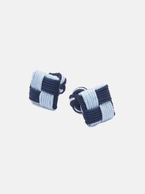 J. PRESS NAVY & SKY COMBO KNOT CUFFLINKS