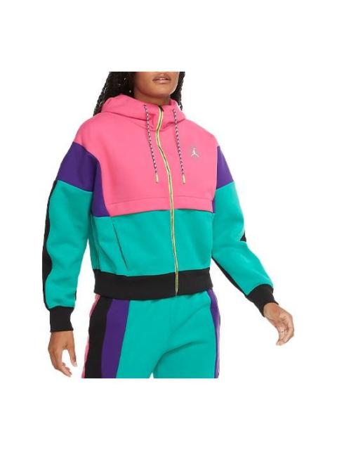 (WMNS) Air Jordan Winter Utility Hoodie 'Pink Green' CW6503-674
