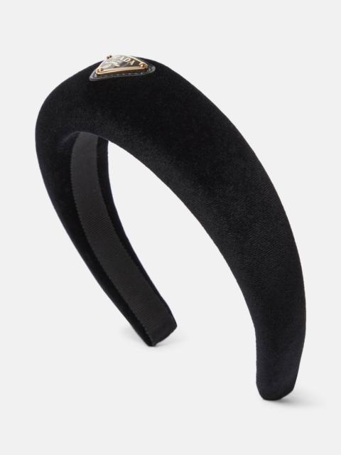 Prada Logo velvet headband