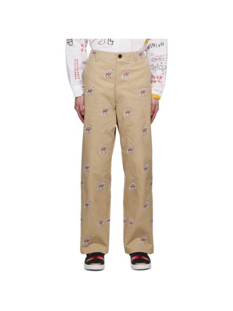 Junya Watanabe MAN Beige Printed Trousers
