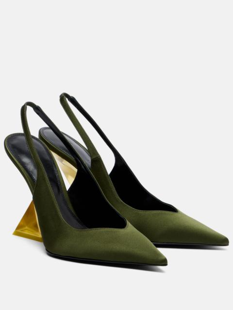THE ATTICO Satin slingback wedges