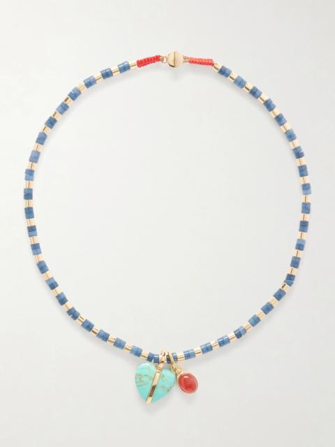 ROXANNE ASSOULIN The Bar Gold-tone, Lapis Lazuli, Turquoise And Carnelian Necklace
