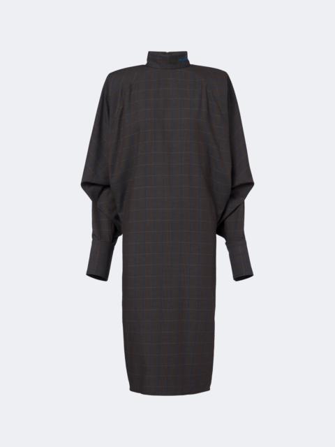 MUGLER Checked draped midi dress
