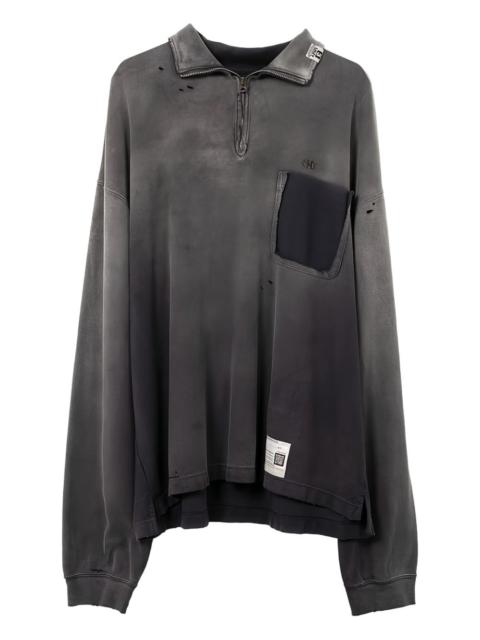 Maison MIHARAYASUHIRO distressed-effect half-zip sweatshirt