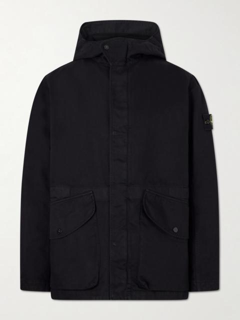 Stone Island Garment-Dyed Cotton Hooded Jacket