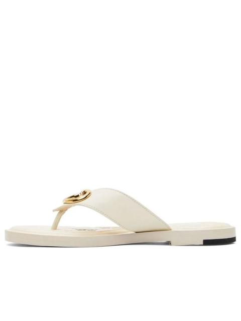 GUCCI (WMNS) Gucci Interlocking G Thong Sandal 'White Leather' 695207-A3N00-9022