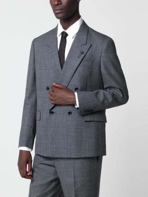 LARDINI Grey double-breasted Prince of Wales check jacket