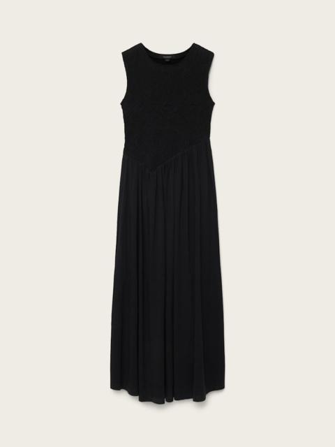 ALLSAINTS LUNA CRINKLE COTTON MIDI DRESS