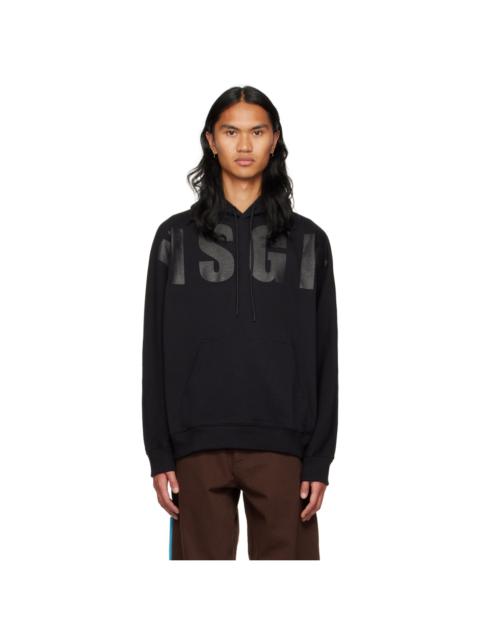 MSGM Black Printed Hoodie