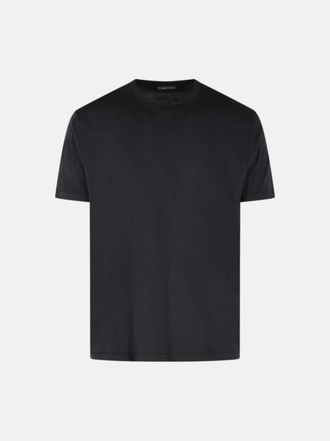 TOM FORD BLACK COTTON BLEND T-SHIRT