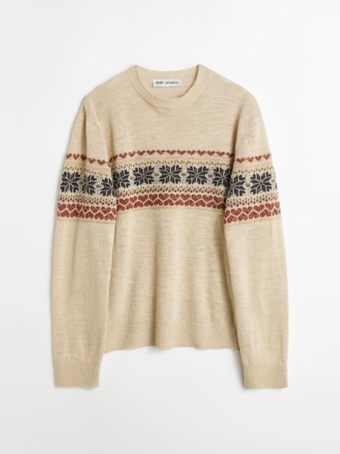 Our Legacy Base Roundneck Snow Fairisle Hemp