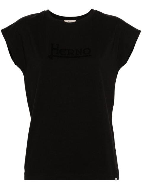 Herno logo-embellished cap-sleeve T-shirt