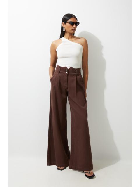 KAREN MILLEN Denim Wide Leg Trousers