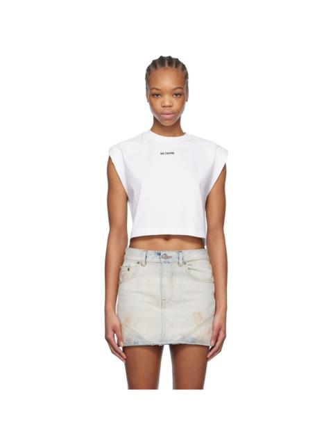 We11done White Sleeveless Crew-Neck Top