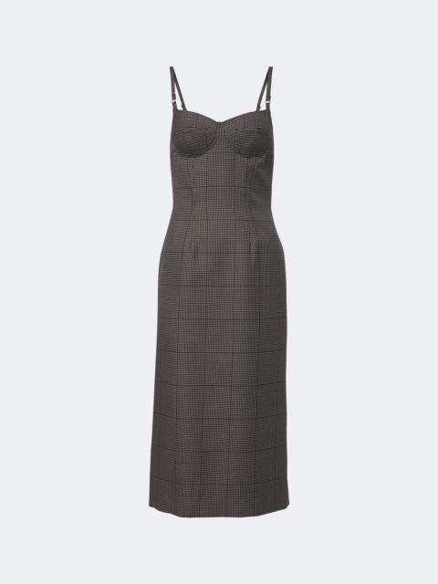 MUGLER Houndstooth wool midi dress