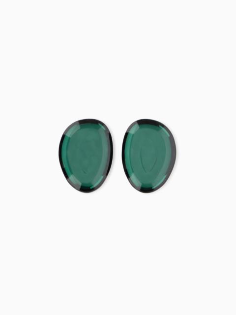 EMPORIO ARMANI GLOSSY OVAL EARRINGS WITH MIRROR EFFECT