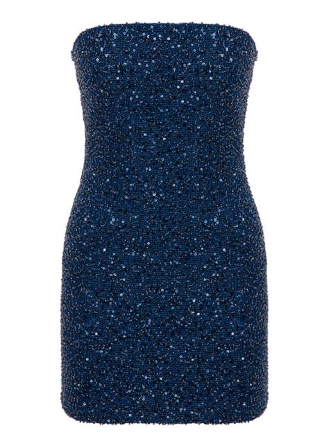 ILA Mai Sequined Strapless Mini Dress navy
