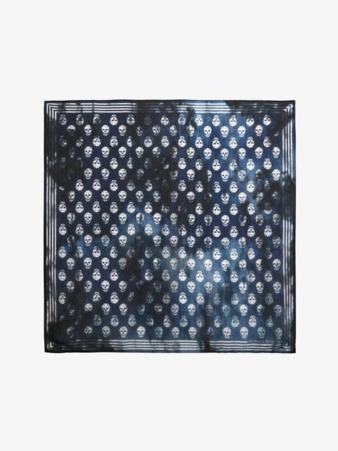 Alexander McQueen Men's Biker Skull Scarf in Navy/ivory