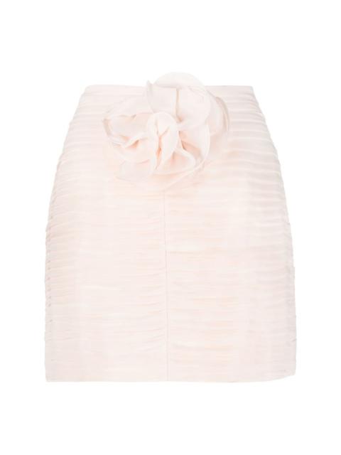 MAGDA BUTRYM pleated crepe floral mini skirt