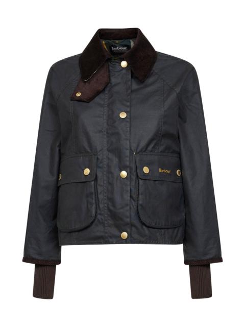 Barbour Green Beadnell crop waxed jacket