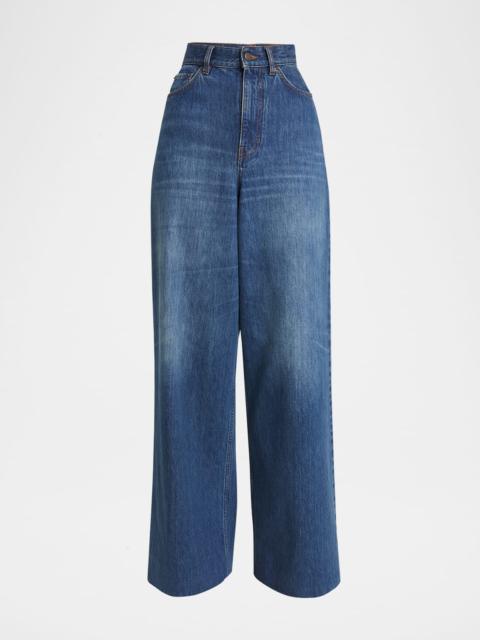 Chloé Wide Leg Denim Trousers