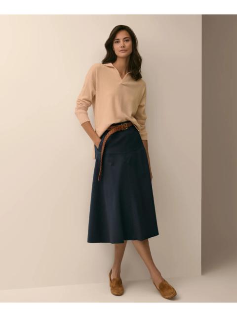Brooks Brothers Cotton-Blend Twill A-Line Skirt