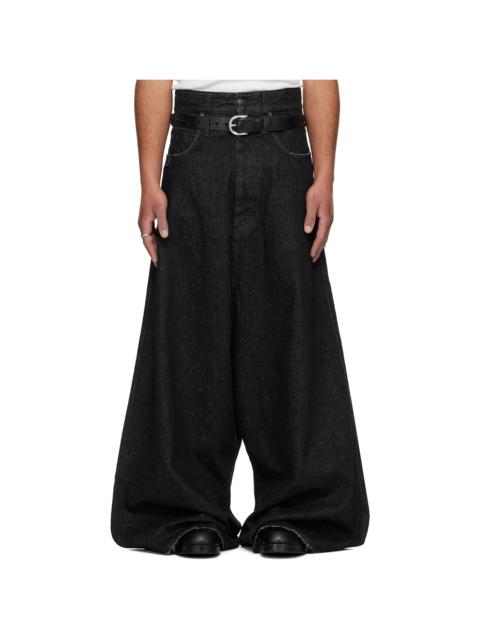 LU'U DAN Black Drop Crotch Jeans