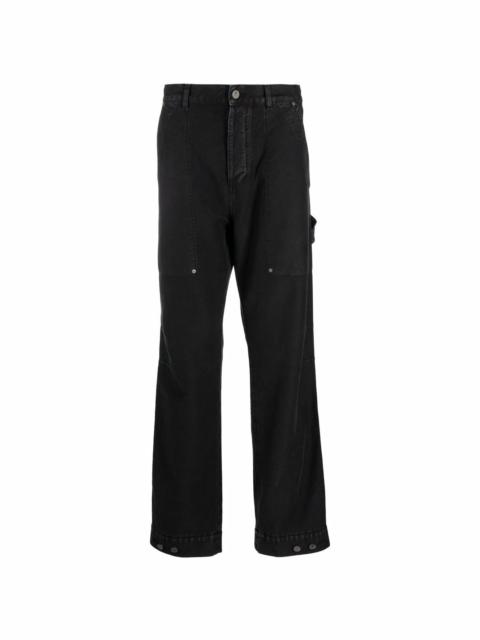 Palm Angels logo-patch straight-leg trousers