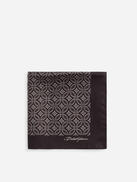 Dolce & Gabbana Silk pocket square with tie print