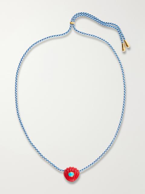 LIZZIE FORTUNATO Kai Gold-plated Resin, Turquoise And Chord Necklace