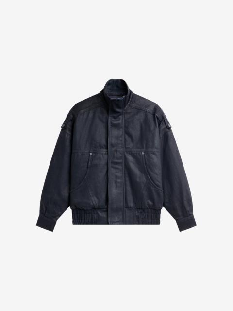 The Frankie Shop Lenea Coated Denim Batwing Sleeve Jacket - Black