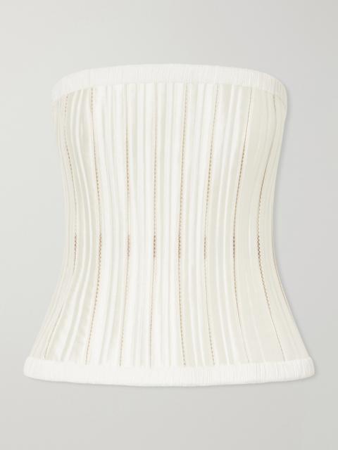 DANIELLE FRANKEL Cotton-blend Twill Bustier Top