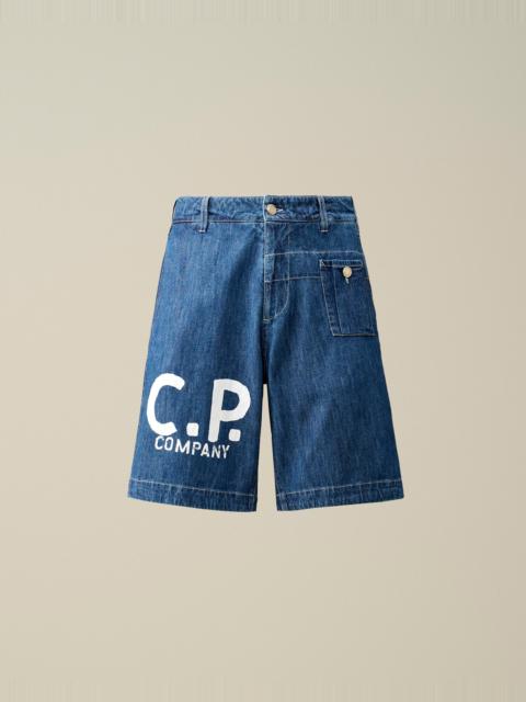 C.P. Company Blu Utility Shorts