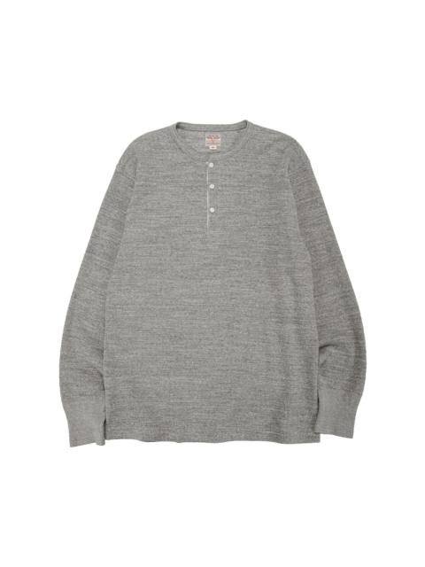The Real McCoys MC22120 Western Cardigan Stitch Henley Shirt Gray