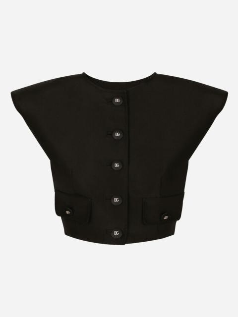 Dolce & Gabbana Cropped sleeveless faille jacket