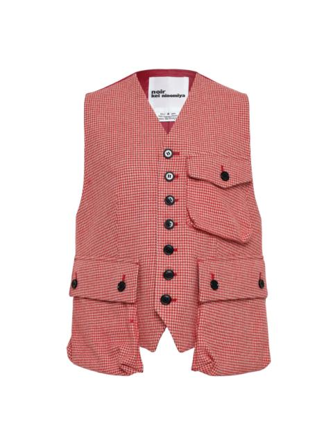 Noir Kei Ninomiya Hounds Tooth Pattern Wool Vest