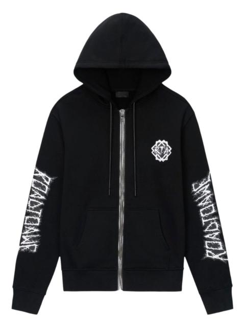 RTA zip-fastening graphic-print hoodie