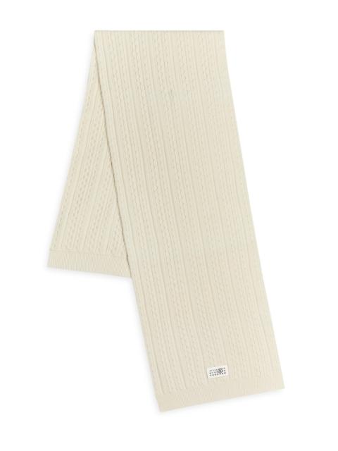 MM6 Maison Margiela Men's Scalloped Knit Scarf - Off White