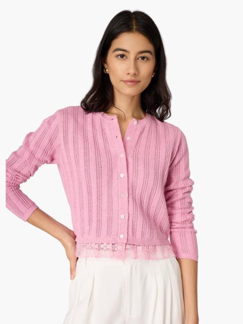 CAMI NYC PEDRA POINTELLE CARDIGAN ROSEBUD
