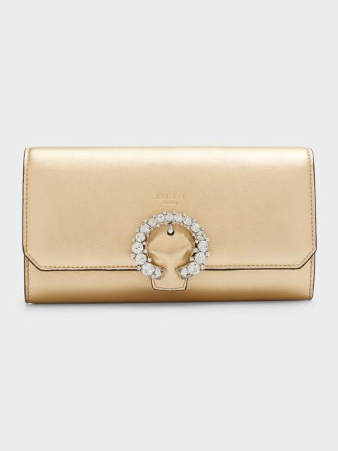 Madeline Mini Metallic Crystal Wallet with Chain