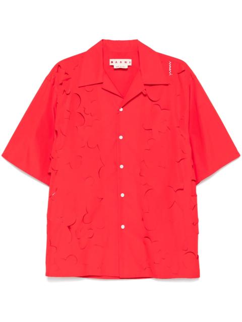 Marni Logo-embroidered Cut-out Shirt