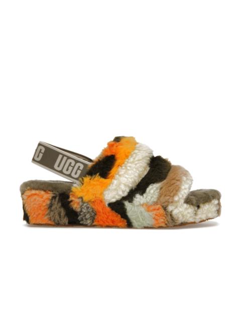 UGG UGG Fluff Yeah Cali Collage Slide Olive (Women's)