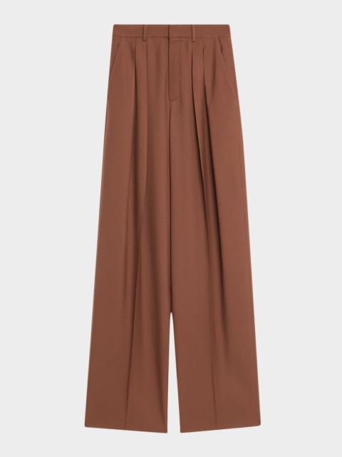 SAINT LAURENT Double-Pleated Straight-Leg Trousers