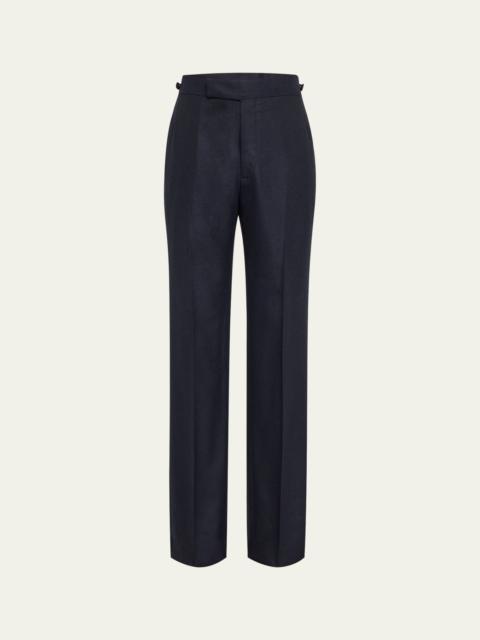 GABRIELA HEARST Men's Sebastian Wool-Cashmere Flannel Pants