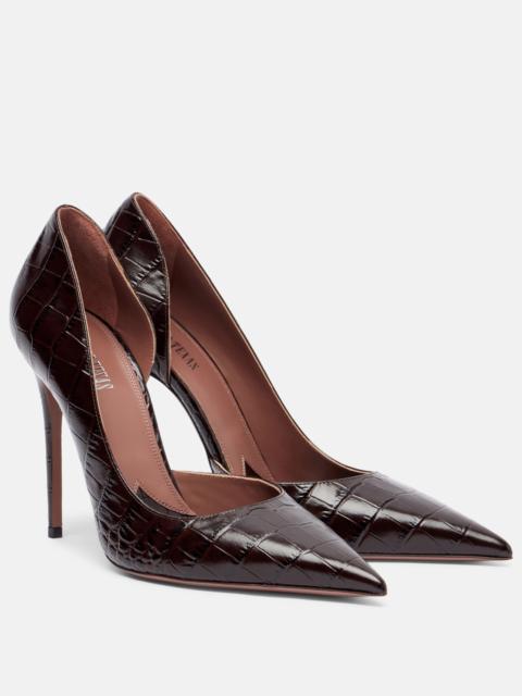 PARIS TEXAS Vera croc-effect leather pumps