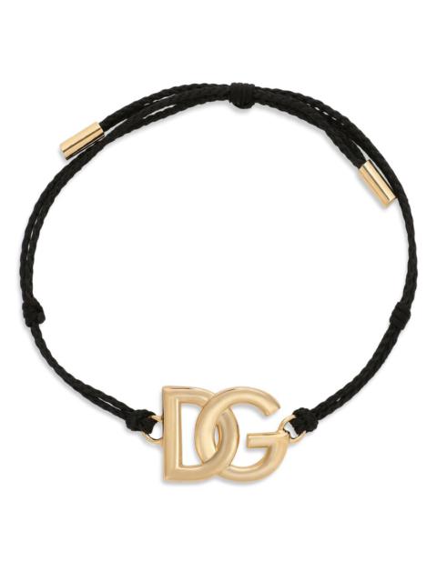 Dolce & Gabbana Cord bracelet with large logo